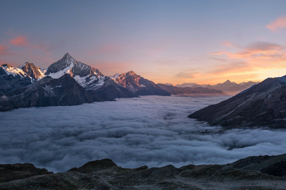A Himalayan valley at sunrise